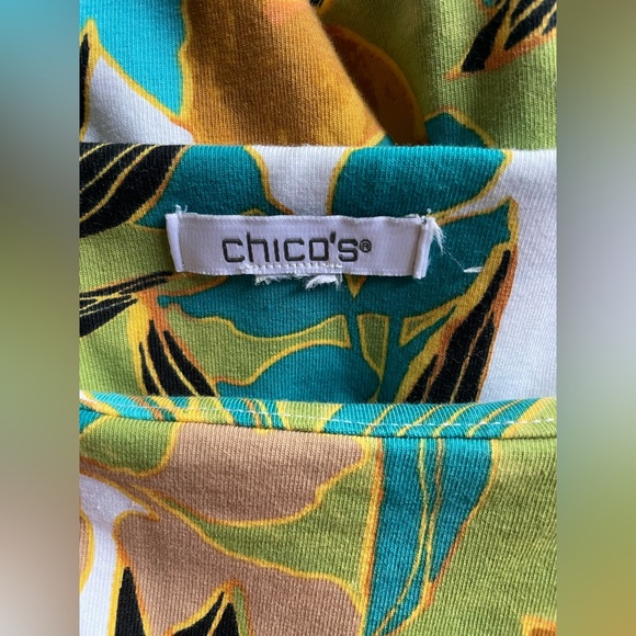 Chicos Women Flower Leaves Design Top 1XL - Picture 8 of 10